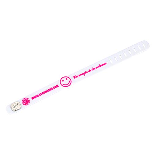 Stop Mareo y Naúseas, Pulsera Anti mareo adaptable a cualquier medida, consigue una mayor efectividad. Pack 2 Unidades (Blanca, S)