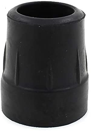 Sumedtec - 2 Piezas - Virolas de Goma de 18 y 19mm - Para Muletas Bastones Andadores Marcos Para Caminar (18mm, Negro)