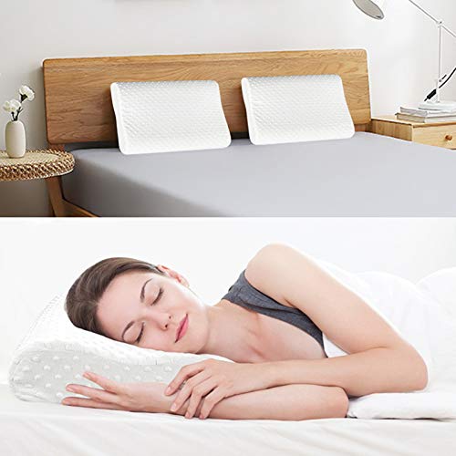 Sunnila Espuma Memoria De Contorno, Almohadas para Cuello Almohada Cervical Antiacaros Ortopedica Diseño Ergonómico Terapéutico Reduce Dolores Cervicales 55 * 35cm