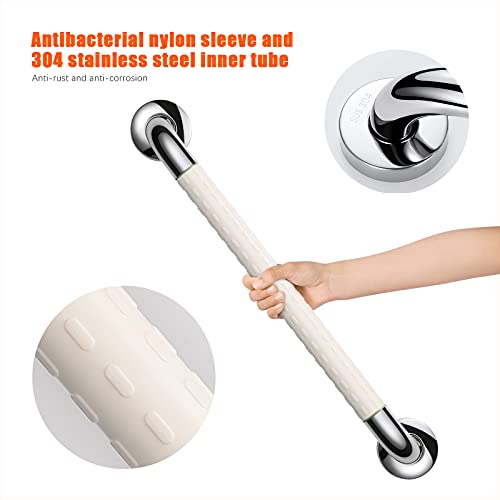 Synlyn Asidero para personas mayores Mango de bañera Mango de pared antideslizante de acero inoxidable y nailon Mango de ducha WC Baño Ø 35 mm Mango de baño Manillas de seguridad