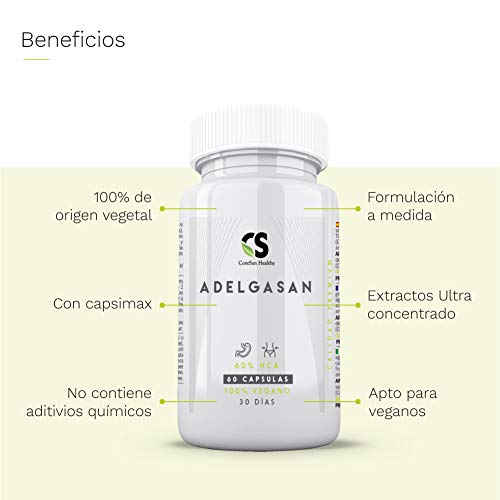 Termogénico potente suplemento para dieta complemento alimenticio a base de extractos vegetales Apto para veganos Adelgasan