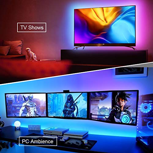 Tira LED TV 3M, JESLED Luces LED RGB Retroiluminación con Control App, Con 29 modos, 16 millones de colores de DIY, adecuado para TV y PC de 45-60 pulgadas