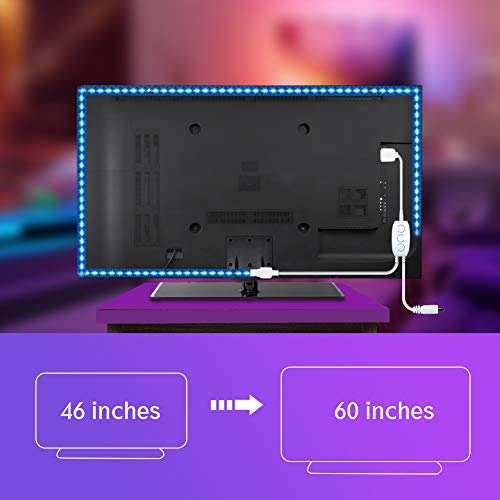 Tira LED TV 3M, JESLED Luces LED RGB Retroiluminación con Control App, Con 29 modos, 16 millones de colores de DIY, adecuado para TV y PC de 45-60 pulgadas