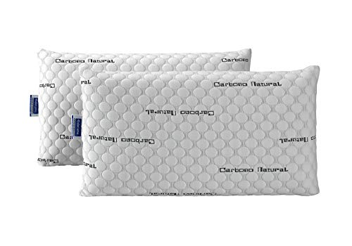 Todocama - Almohada viscoelástica Carbono con Copos 100% viscoelásticos. Tejido Strech de Carbono. Firmeza Media - Alta. (Todas Las Medidas Disponibles) (Pack 2 x 70 cm)