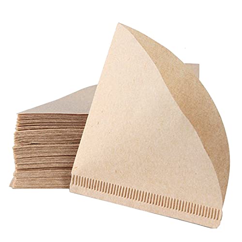 Tomodoks 80 piezas de papel de filtro de café, papel de filtro desechable en forma de V, tamaño 2 para V60, conos de gotero de café/vierta sobre los fabricantes de cofres (2-4 tazas)