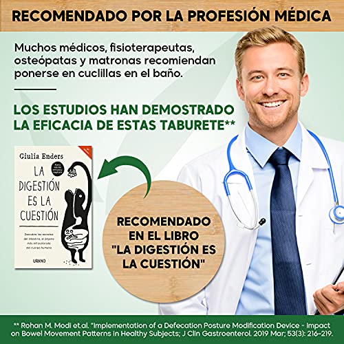 Top Life Taburete Fisiológico Recomendado por los Médicos - Adopta la Posición Natural Anti Estreñimiento - Taburete WC para Inodoro - Ergonómico, Práctico y Discreto