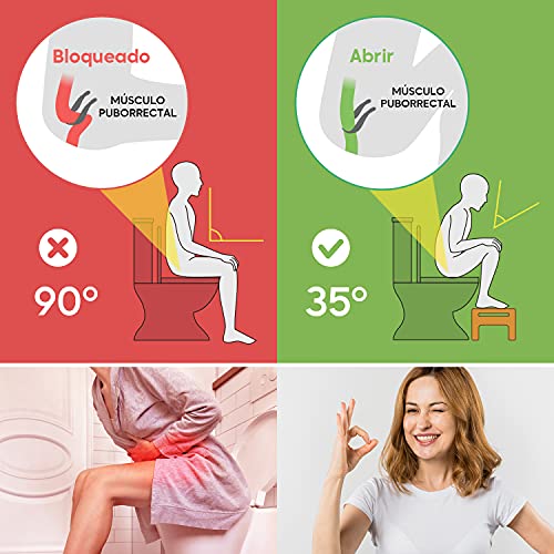 Top Life Taburete Fisiológico Recomendado por los Médicos - Adopta la Posición Natural Anti Estreñimiento - Taburete WC para Inodoro - Ergonómico, Práctico y Discreto