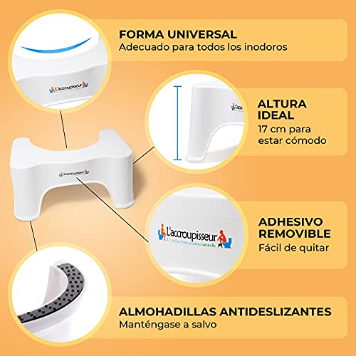 Top Life Taburete Fisiológico Recomendado por los Médicos - Adopta la Posición Natural Anti Estreñimiento - Taburete WC para Inodoro - Ergonómico, Práctico y Discreto