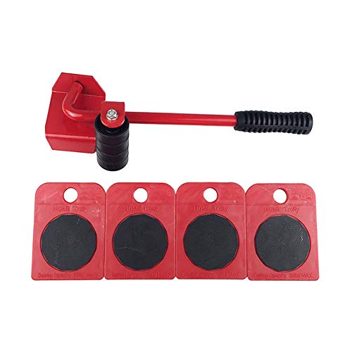 TOPofly Levantar Muebles y Movimiento de la Herramienta, para Trabajo Pesado Mueble Rodillo Mover hasta 150 kg / 330 Libras 360 Grados giratoria Muebles Diapositivas Kit 5pcs / Set Rojo
