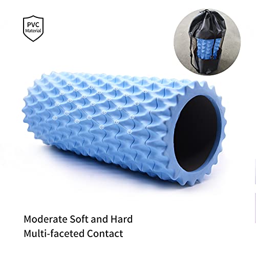 TUNAON Foam Roller de Masaje , Rodillo de Espuma de Yoga Pilates, Rodillo de Masaje Muscular Utilizado Para Masajes, Fitness y Rehabilitación (Azul)