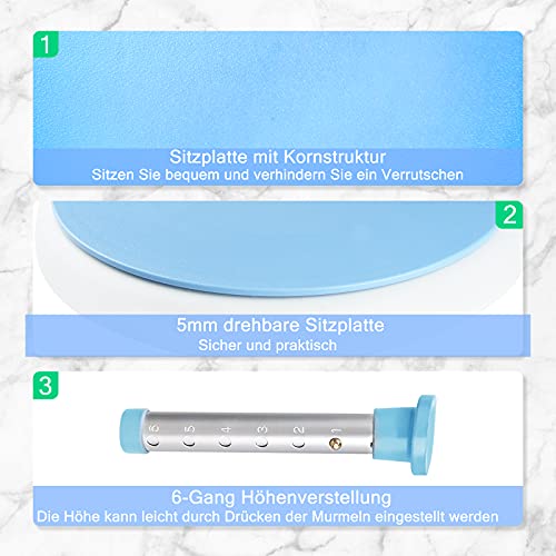 UISEBRT Taburete de ducha Taburete de baño ajustable en altura 360 ° giratorio 136 kg