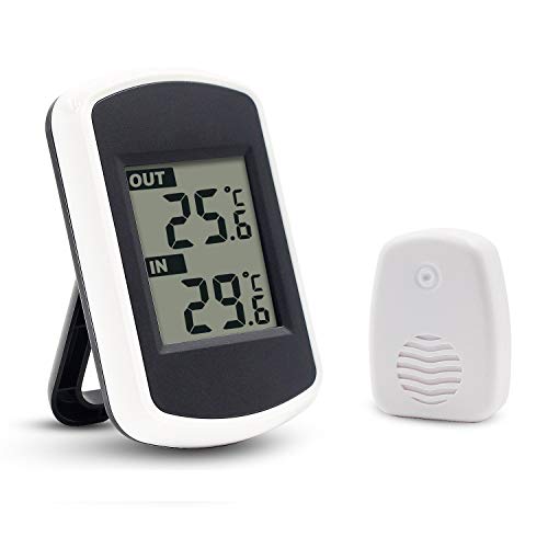 Ulable - Termómetro para interiores y exteriores con pantalla LCD digital (inalámbrico)