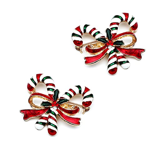 Uniqueheart Broche de muleta con Lazo de Color Broche de Aceite por Goteo Broche antideslumbrante Decoración navideña Elementos de Moda Decoración de Tela - Rojo y Verde