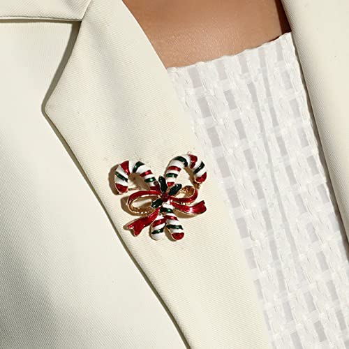 Uniqueheart Broche de muleta con Lazo de Color Broche de Aceite por Goteo Broche antideslumbrante Decoración navideña Elementos de Moda Decoración de Tela - Rojo y Verde