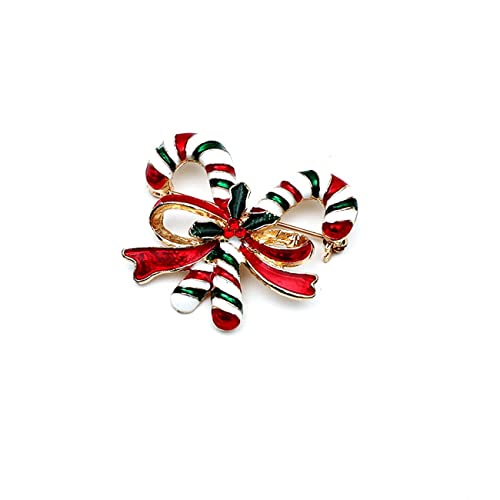 Uniqueheart Broche de muleta con Lazo de Color Broche de Aceite por Goteo Broche antideslumbrante Decoración navideña Elementos de Moda Decoración de Tela - Rojo y Verde