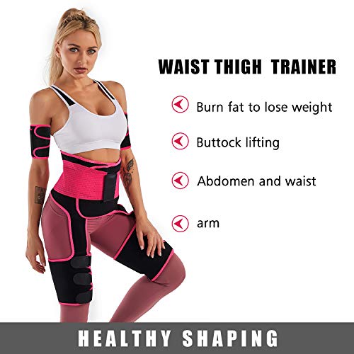 Unisoul Mujer Cintura Entrenador,4 en 1 Levantador de Culata y Muslo Recortadora,Cintura Alta Waist Trainer, Faja Adelgazante,para Entrenamiento, Fitness,Quema de Grasa, XL Negro