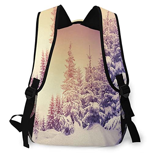 USGYY Mochilas Escolares, Paisaje de escena invernal que se levanta Mochila Niños Chicas Casual Mochila para Portatil Mochila Universidad Resistente Mochila Instituto