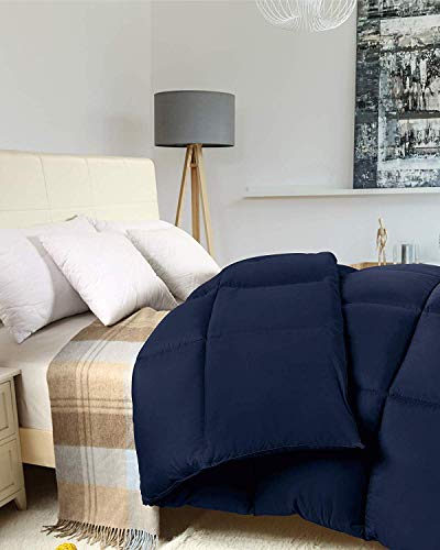 Utopia Bedding Edredón de Fibra 200x200 cm, Fibra Hueca siliconada, 1400 gramo - (Azul Marino, Cama 105-200 x 200 cm)