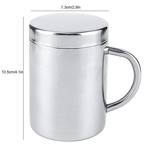 Vaso Acero Inoxidable, Vasos Camping con Tapa y Asa Taza Cafe de Doble Pared para Camping Actividades Al Aire Libre(300 ml)