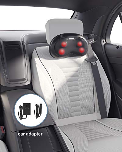 Veaglefly Masajeador Espalda con Calor, 3 Velocidades Shiatsu Eléctrico Masaje Espalda y Cervical Alivia Los Músculos, Cojin Masajeador Cuello y Hombros para Hogar Oficina