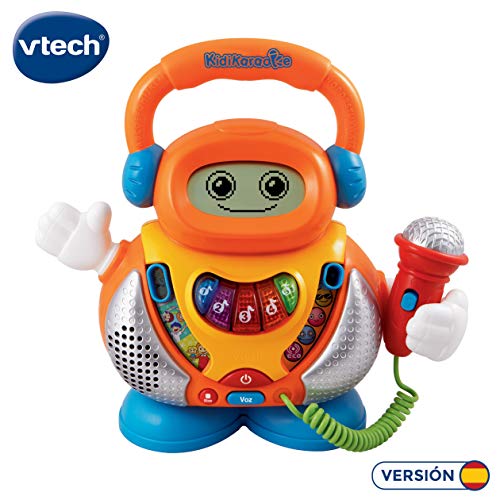 VTech - Kidikaraoke, Karaoke interactivo para aprender las canciones más populares, pantalla LCD, transforma tu voz de 4 formas distintas, versión española (80-108022), color/modelo surtido, 18m+
