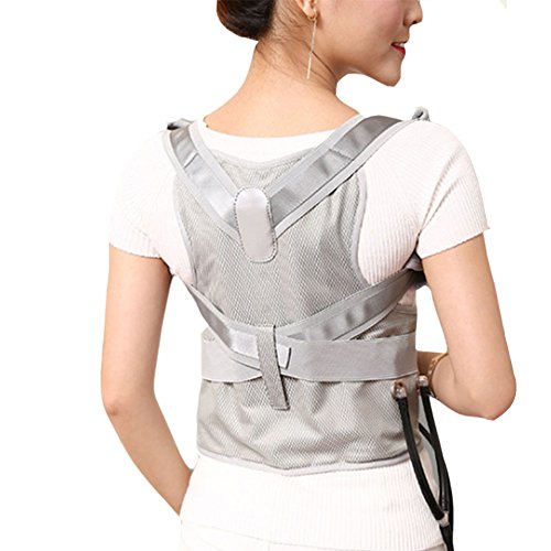 WANGXN Corrector de Postura Posterior Corrección de cifosis Inflable Corrección de cifosis en Adultos Corrección de Postura Masculina y Femenina en niños,Gris,L