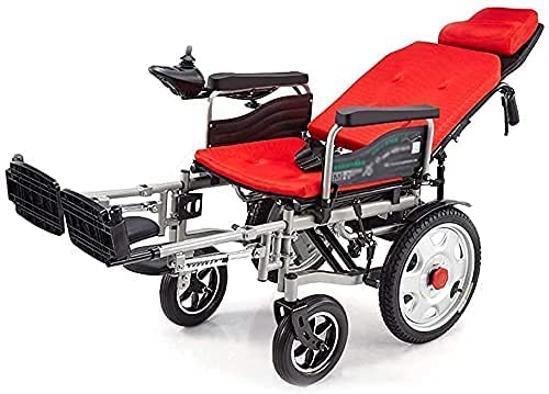 WBJLG Silla de Ruedas eléctrica y Linterna Scooter de Cuatro Ruedas automático Inteligente portátil Plegable de Doble Uso para Ancianos y discapacitados, A