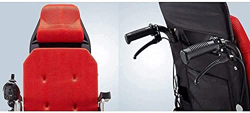 WBJLG Silla de Ruedas eléctrica y Linterna Scooter de Cuatro Ruedas automático Inteligente portátil Plegable de Doble Uso para Ancianos y discapacitados, A