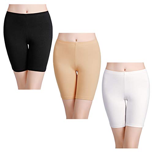 wirarpa Bragas Mujer Leggings Cortos Boxer Algodon Shorts Pantalones Deportivas para Running, Yoga y Ejercicio Pack de 3 Tamaño 40 42 44