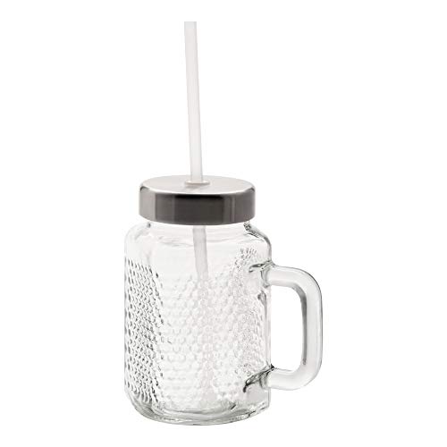 WMF Kult X Mason Cup Juego de 2 vasos con asa (450 ml, pajita y tapa)