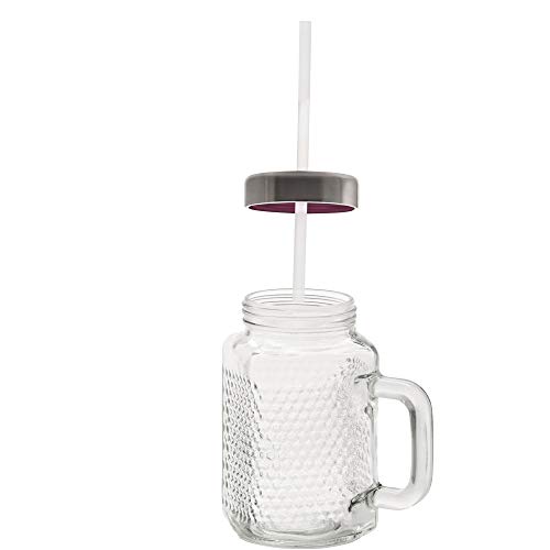 WMF Kult X Mason Cup Juego de 2 vasos con asa (450 ml, pajita y tapa)