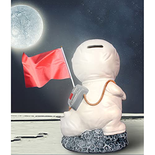 WQSMSZ Hucha Creativa de Dinosaurio de Resina, Hucha de Astronauta, Hucha, Hucha con Cambio de Entrada y Salida, 6,3x10,6 Pulgadas