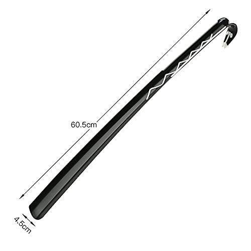 wxf Calzador súper Largo con Mango Largo para Ayudar en el Uso del Calzado doméstico Calzador de ABS con Codo de 60,5 cm Adecuado para Todos los tamaños de Zapatos y Personas(Color:Negro)