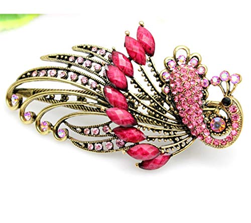 Xiaofeng214 Taladro Pavo Real Pinza de Pelo Tenedor Pinza de Pelo de la Boca de Pato Agua Phoenix (Color : Pink)