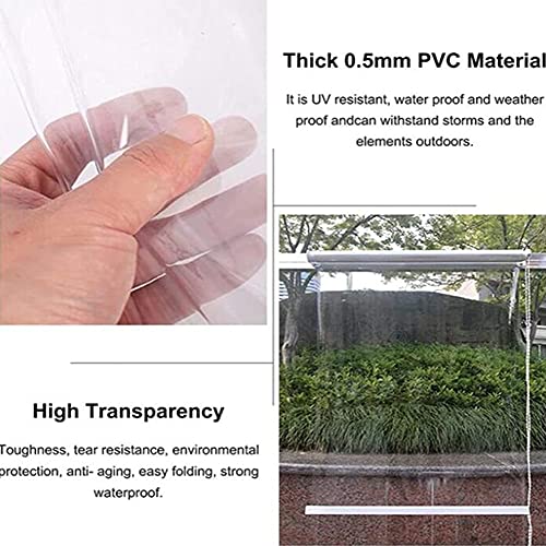 XIAOLIN Gazebo Exterior Persiana Enrollable Transparente, Partición Exterior - Impermeable, Cortinas Transparentes Pérgola Jardín Verano (Color : Clear, Size : W115xL200cm)