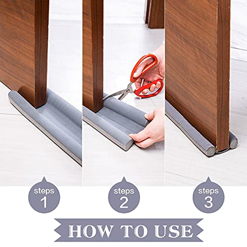 Xnuoyo 90 cm Tope para puertas Burlete Puerta Burlete Autoadhesivo Se puede cortar a medida Protección de doble cara contra corrientes de aire Antipolvo Aislamiento Acústico Prueba