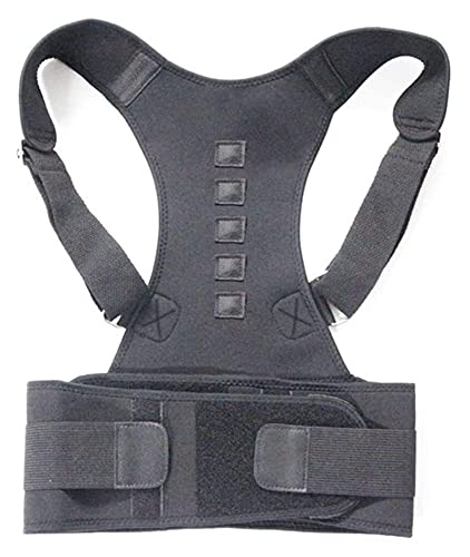 XWSM Corrector De Postura para Mujeres Y Hombres, Soporte Respaldo Cifosis Ajustable, Cinturón Corrección Escoliosis Jorobada para Estudiantes, Niños Y Adultos (Color : Black, Tamaño : S)