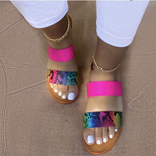 ypyrhh Sandalias De Ducha de Casa,Care ciabatte da spiaggia,nastro leopardato-Nero_38,Sandalias de Punta Descubierta Unisex niños