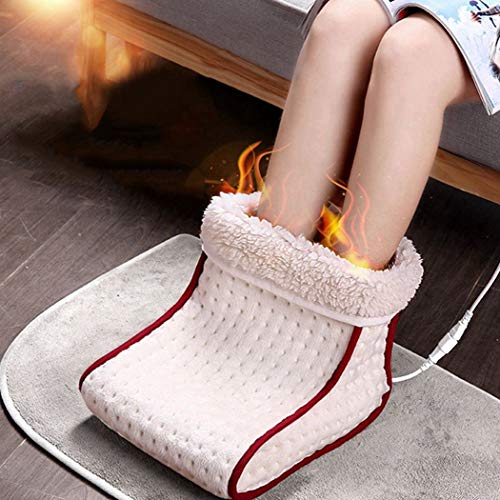 YTFR Calentador de pies,Calentador de pies de Polar cómodo con calefacción eléctrica,Calentador pies eléctrico para Hombres y Mujeres con pies fríos,Cómodo Forro de vellón,Suave y Transpirable