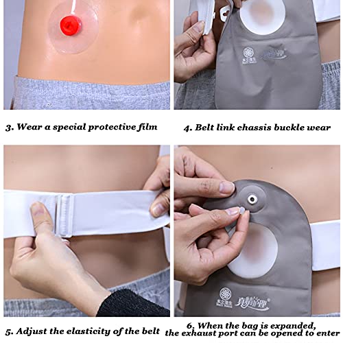 YZILXY Bolsa De Ostomía Tipo Cinturón, Bolsa De Orina De Dos Piezas a Prueba De Fugas, Bolsa De Ostomía De Vejiga De Corte Completo, El Cuerpo De La Bolsa De Punto Se Puede Usar Repetidamente