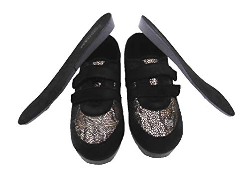 Zapatilla de Calle/Mujer/Cosdam/Apta Plantilla Ortopédica/Plantilla Extraíble/Empeine: Bamara/Suela: Goma/Muy Suaves/Color : Negro y Bronce/Talla 36