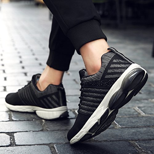 Zapatillas Running para Hombre Aire Libre y Deporte Transpirables Casual Zapatos Gimnasio Correr Sneakers Gris 43