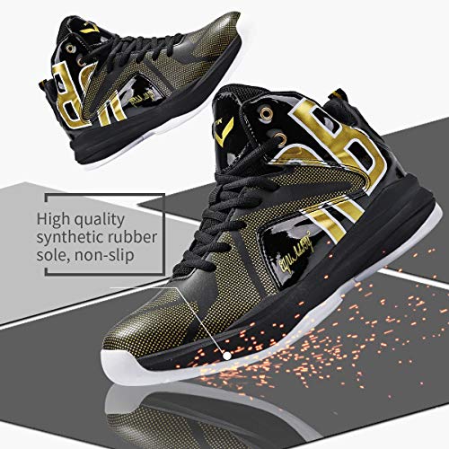 Zapatos de Baloncesto Hombre Alto para Ayudar a los Zapatos Deportivos Zapatillas para Niño,1 Gold,41 EU