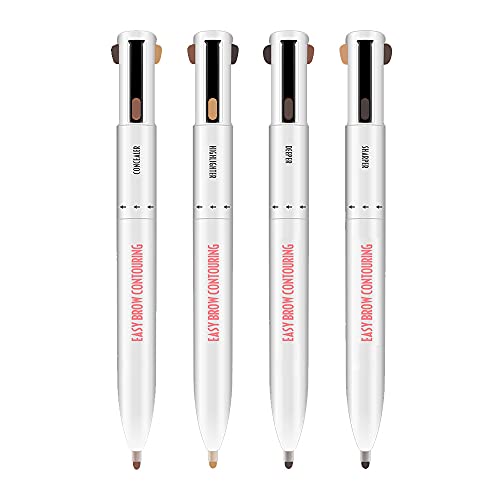ZIEM Lápiz de Contorno de Cejas 4 en 1 Resistente al Agua Que resalta Las Cejas lápiz de Cejas Maquillaje de Cejas Naturales Herramienta cosmética