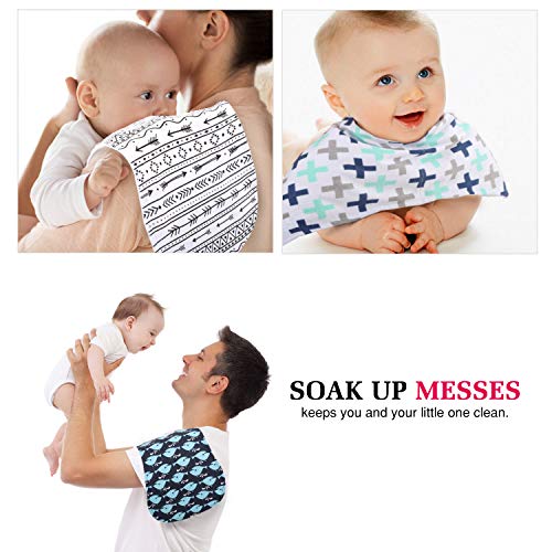 Zooawa [5PZS] Paños de Muselina, Toalla Facial, Baberos Impermeables para Bebé, Paños para Eructos Baberos de Alimentación con Imágenes con Capa Impermeable para Recien Nacido Niño Niñas, Color C