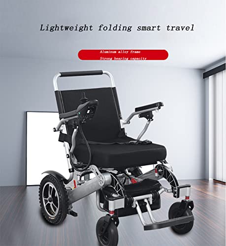 ZQDDBA Silla De Ruedas Eléctrica De Lujo para Adultos, Motor De Potencia Máxima De 500 W, Diseño Ultraligero, Plegable, Compacto Y Portátil, Solución Móvil Ideal para Viajes Y Uso Todo Terreno