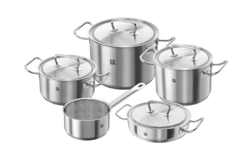 ZWILLING Batería de Cocina de 5 Piezas, 4 Tapas, Apto para Inducción, Acero Inoxidable, Twin ClassicC