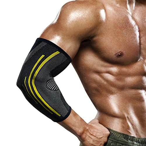 1 par de soportes para el codo, banda para el codo de hombre/mujer para cortinas, artrítis, gimnasio, golf, tenis, baloncesto, voleibol M/L/XL