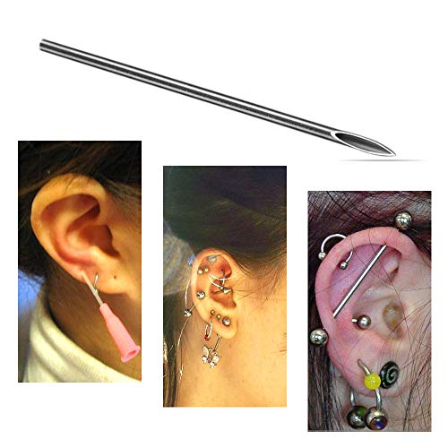 100 agujas para piercing esterilizadas Atomus 14 G para oreja ombligo pezón agujas desechables de acero quirúrgico inoxidable