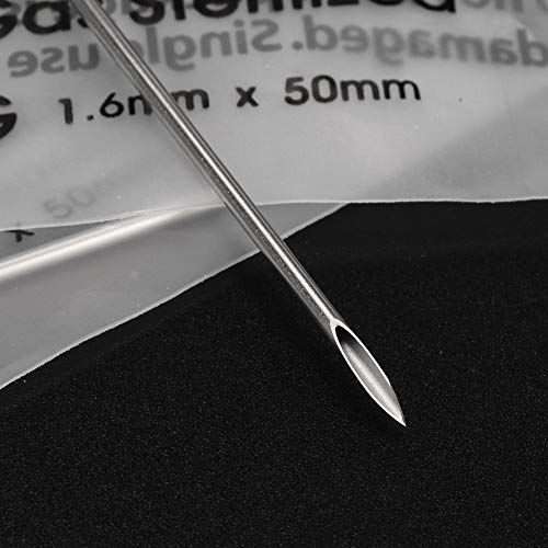 100 agujas para piercing esterilizadas Atomus 14 G para oreja ombligo pezón agujas desechables de acero quirúrgico inoxidable